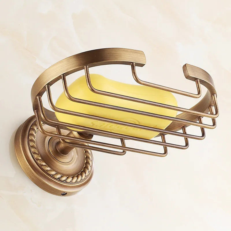 Antique Brass Wall Mounted Soap Basket Holder Bathroom Accessories Afralia™