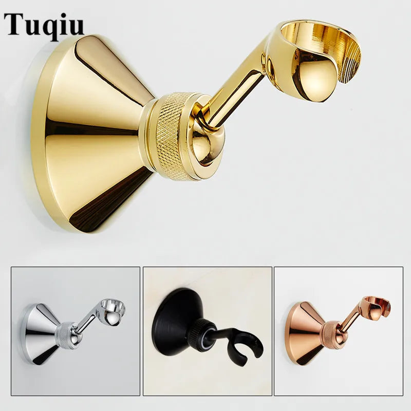 Afralia™ Brass Hand Held Shower Head Holder Bracket Wall Mount Hook
