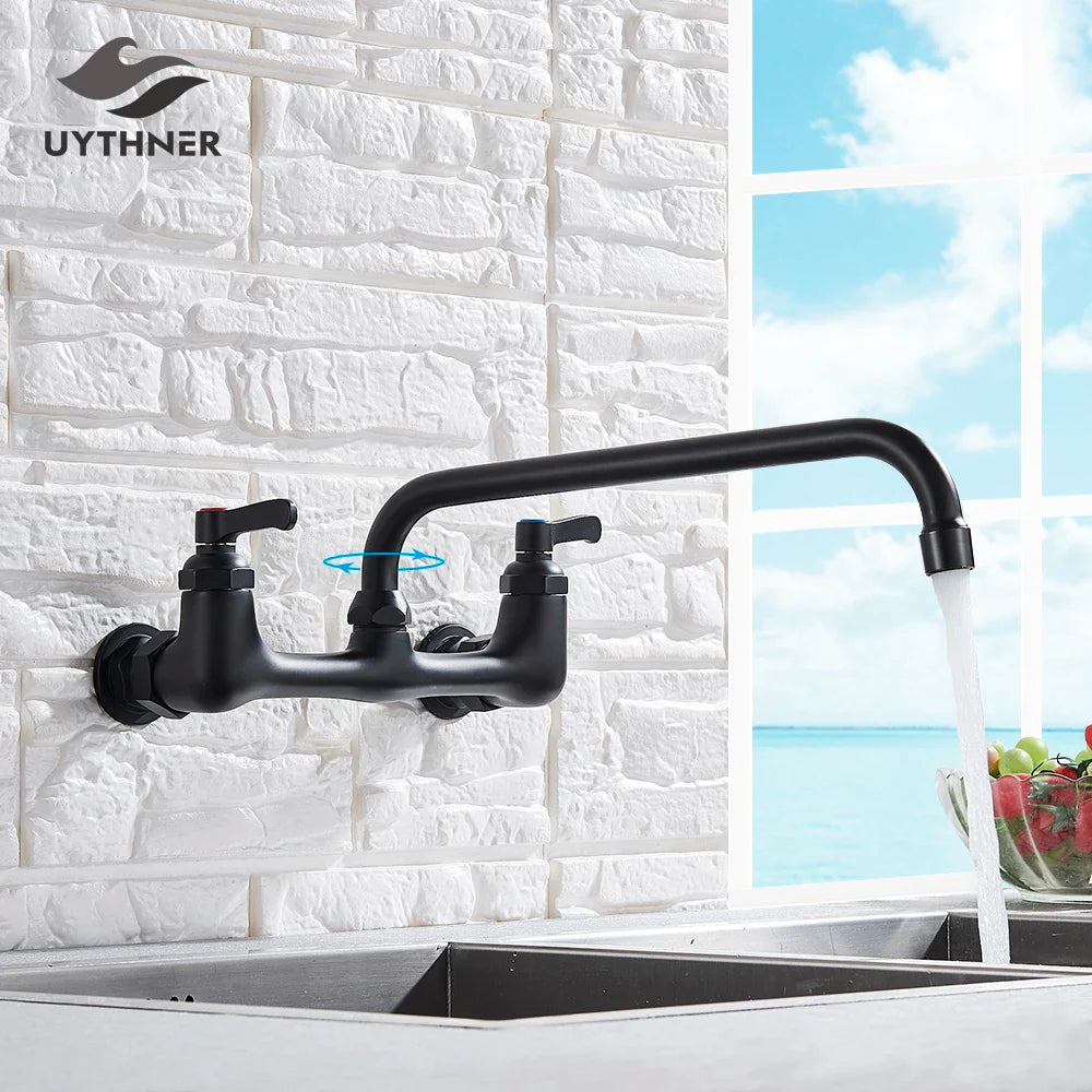 Afralia™ Chrome Brass Kitchen Faucet Swivel Spouts Vessel Sink Mixer Tap, Hot Cold Mixer