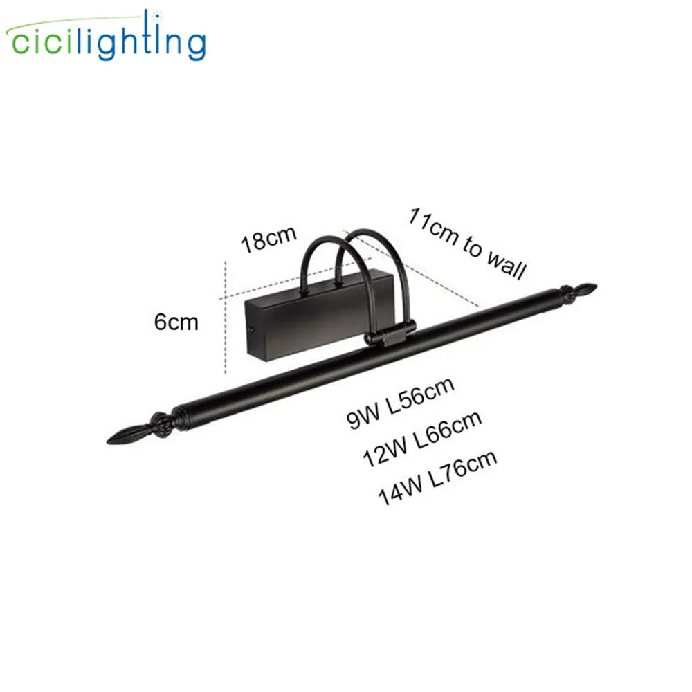 Afralia™ Vintage European Style Bathroom LED Mirror Light, Waterproof Wall Lighting