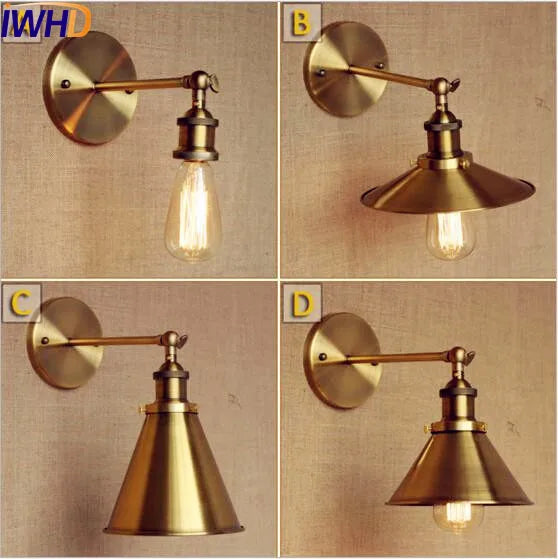 Afralia™ Retro Loft Vintage Wall Lamp Gold Shade Industrial Sconce Fixtures