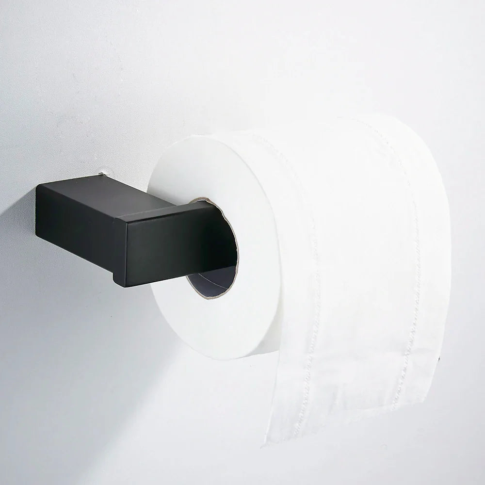 Afralia™ Stainless Steel Toilet Paper Holder - Black Bathroom Accessories
