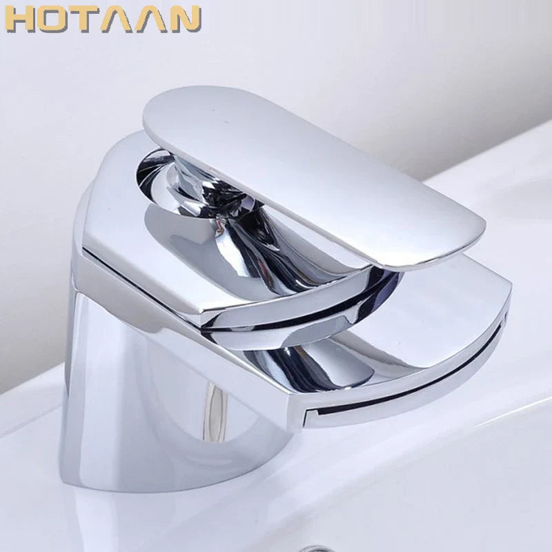 Afralia™ Waterfall Brass Basin Faucet Mixer Tap, Single Handle Single Hole Torneira Sink Faucet