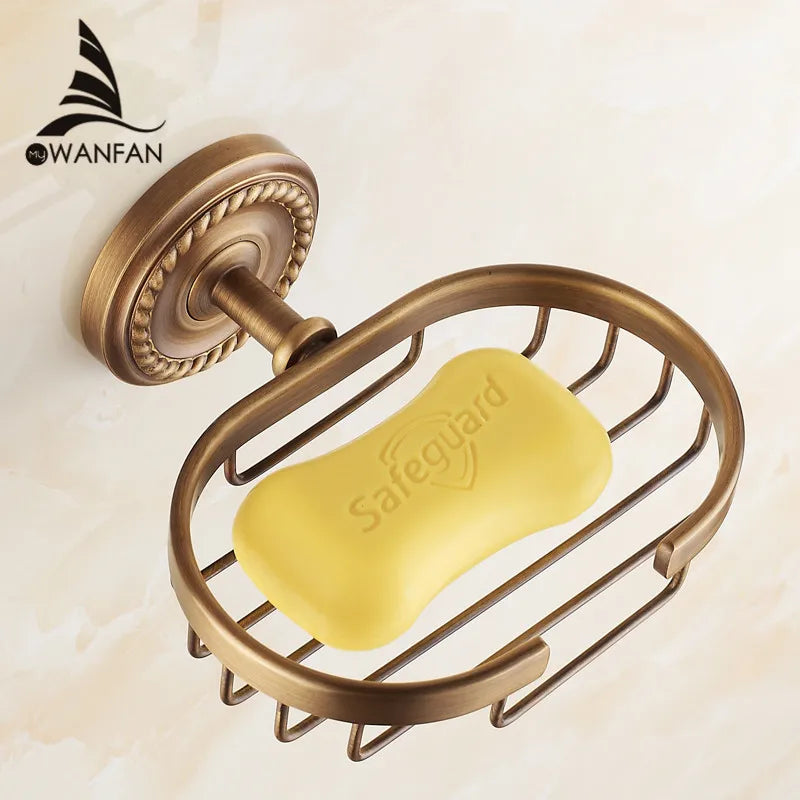 Antique Brass Wall Mounted Soap Basket Holder Bathroom Accessories Afralia™