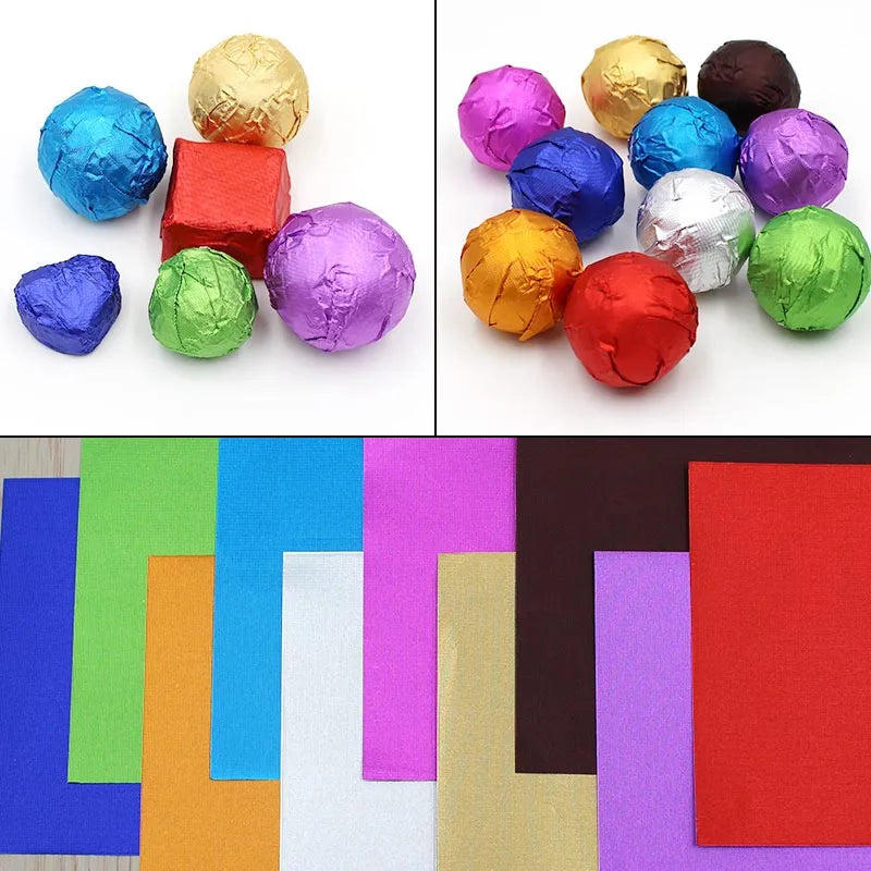 Afralia™ Colorful Tinfoils 8x8cm for Wrapping Chocolate, Candy, Tea Leaves & DIY Packaging