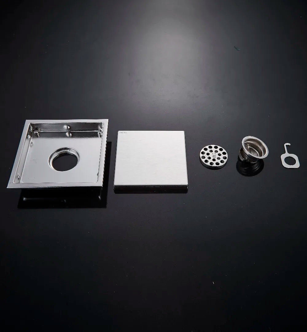 Afralia™ Stainless Steel Tile Insert Square Shower Drain Floor Waste Grate