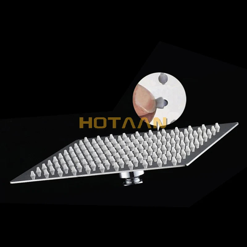 Afralia™ Stainless Steel Ultra-Thin 12" Rainfall Shower Head Square Chuveiro