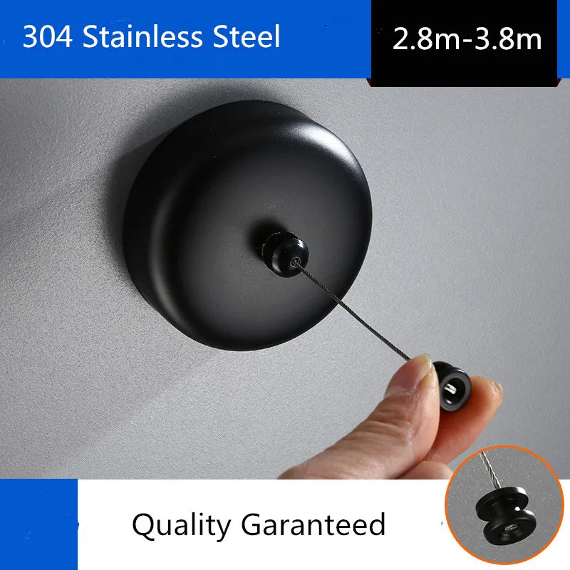 Afralia™ Stainless Steel Retractable Clothesline for Indoor Outdoor Laundry Drying