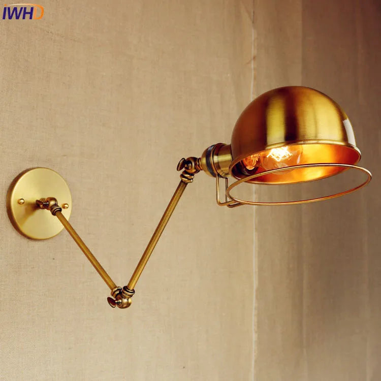 Afralia™ Retro Vintage Wall Sconce Industrial Long Arm Wall Lamp Rustic Applique Murale