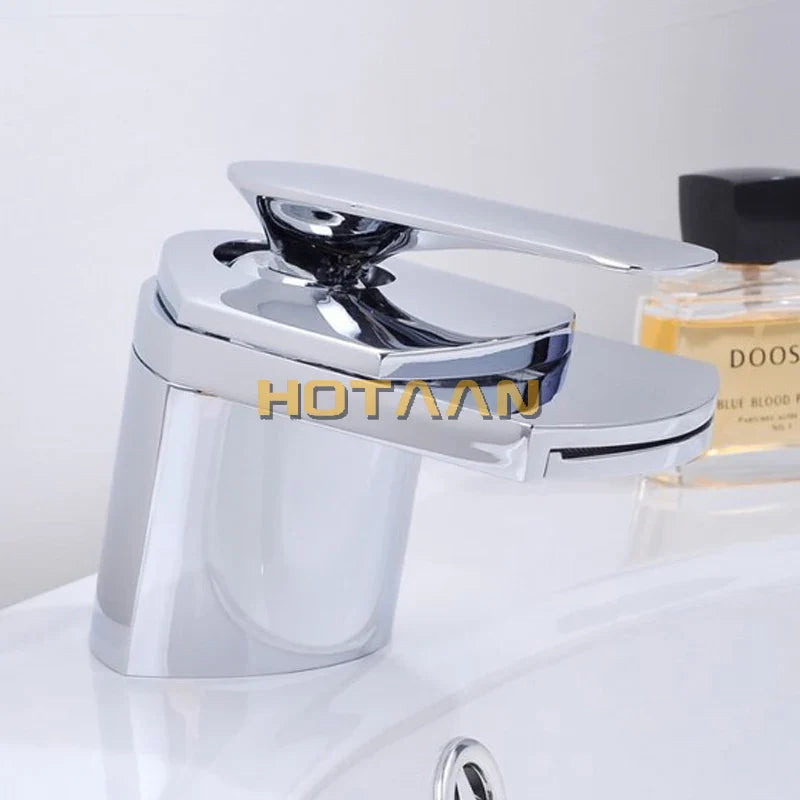 Afralia™ Waterfall Brass Basin Faucet Mixer Tap, Single Handle Single Hole Torneira Sink Faucet