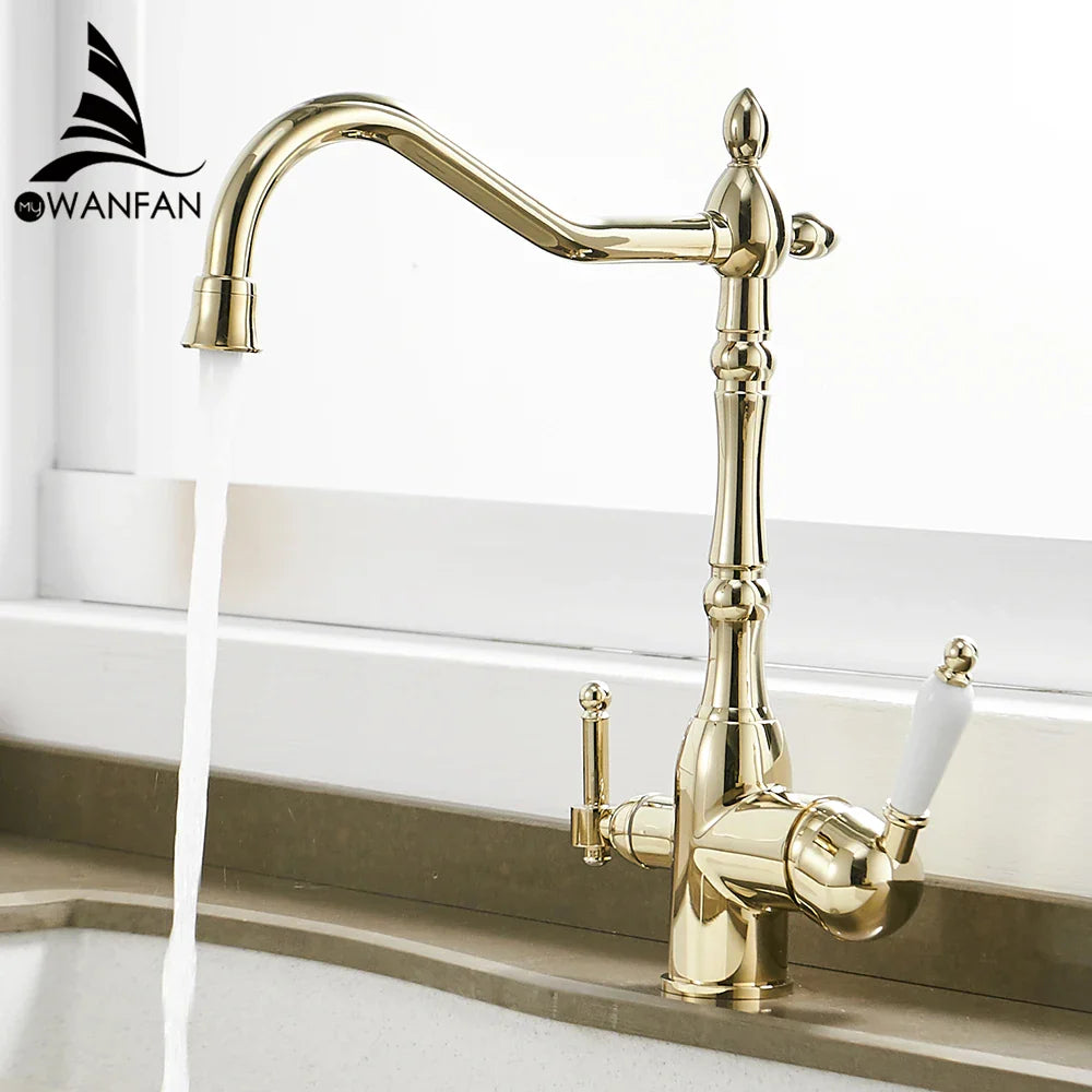 Afralia™ Kitchen Faucet with Water Purification Mixer Tap 360° Rotation for Kitchen WF-0193K