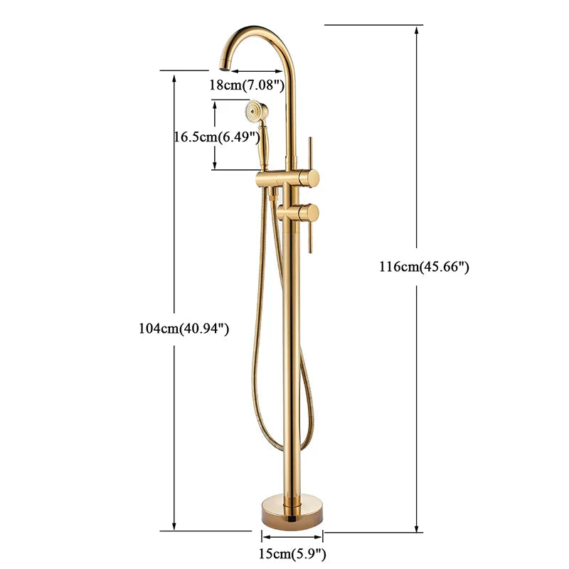 Afralia™ Gold Tub Sink Faucet with Handshower