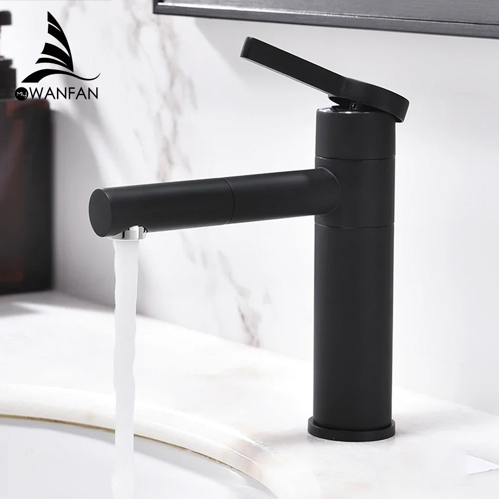 Afralia™ White Brass Bathroom Faucet Vessel Sinks Mixer with Swivel Spout LT-701A