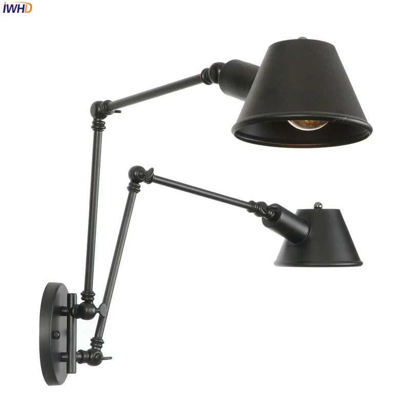 Afralia™ Vintage Swing Arm Wall Lamp Retro Loft Lighting for Bedroom and Bathroom