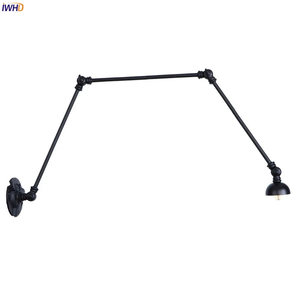 Afralia™ Industrial Vintage Adjustable Swing Wall Sconce Stair Light - Set of 3