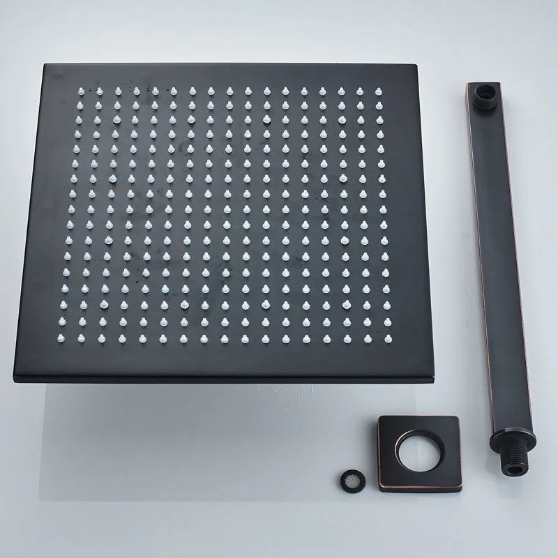 Afralia™ Black Rain 16" Shower Faucet with 3-ways Mixer and Handshower