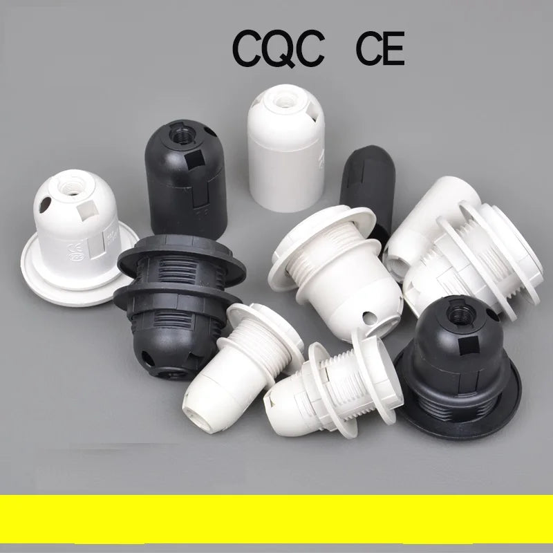Afralia™ E27 Lamp Bulb Holder Fitting, Black/White, 110v-220v Lighting Accessory
