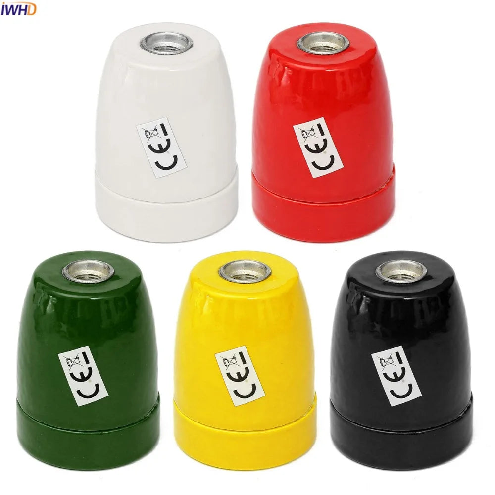 Afralia™ E27 Ceramics Light Bulb Holder Socket Vintage Soquete Retro Lamp Base Holder