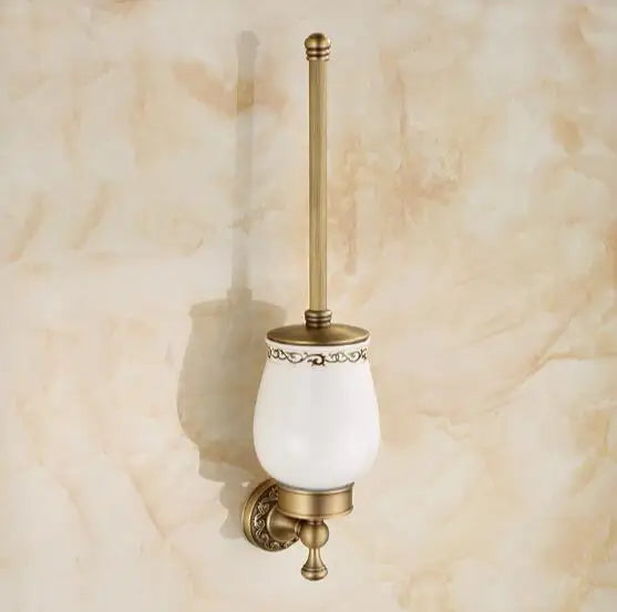 Afralia™ Carved Antique Bronze Brass Bathroom Accessories Set with Solid Bath Hardware