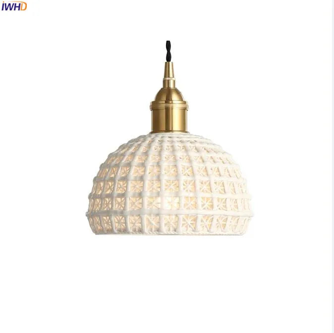 Afralia™ Ceramic Copper Pendant Light | Nordic Japan Style Dinning Living Room Lamp
