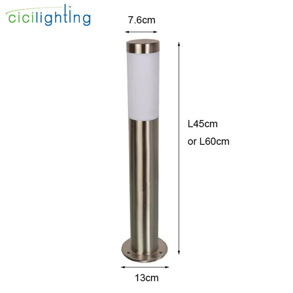Afralia™ Stainless Steel Long Lawn Lamp, Black LED Outdoor Garden Light