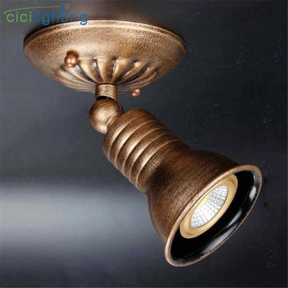 Afralia™ Industrial Vintage LED Spot Lamp for Home Store Shop Ceiling Light