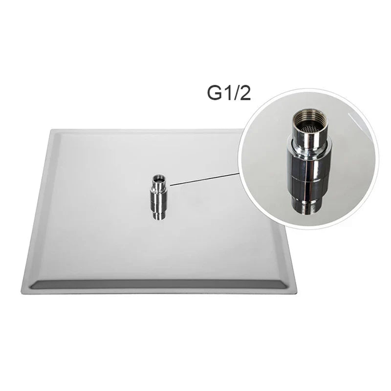 Afralia™ Square Rain Shower Head Ceiling/Wall Mounted Over-head Sprayer - Multiple Size Options