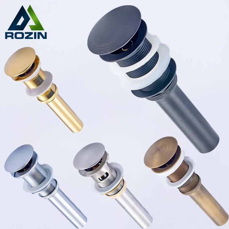 Afralia™ Luxury Basin Sink Pop Up Drain in 5 Colors - Brass Material