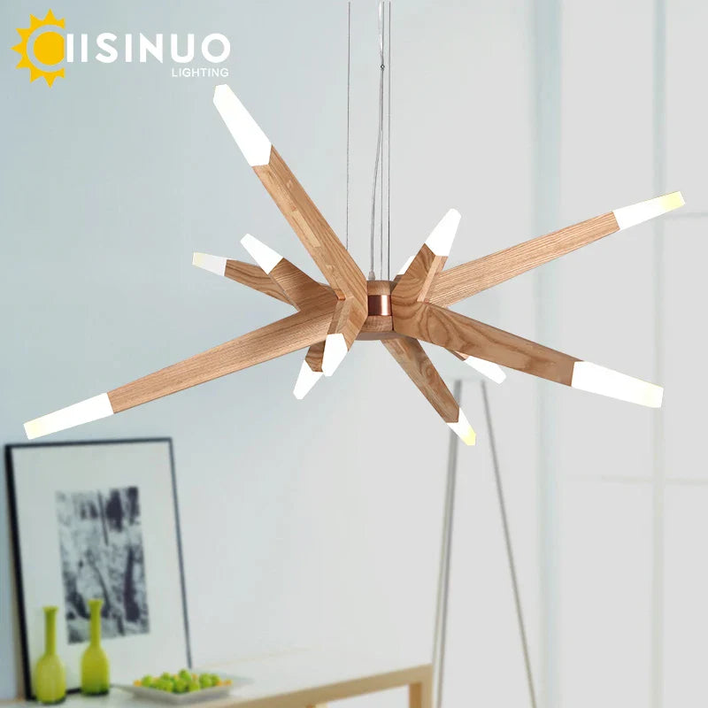 Afralia™ Wooden Pendant Lights: Creative Restaurant Decor for Indoor Lighting