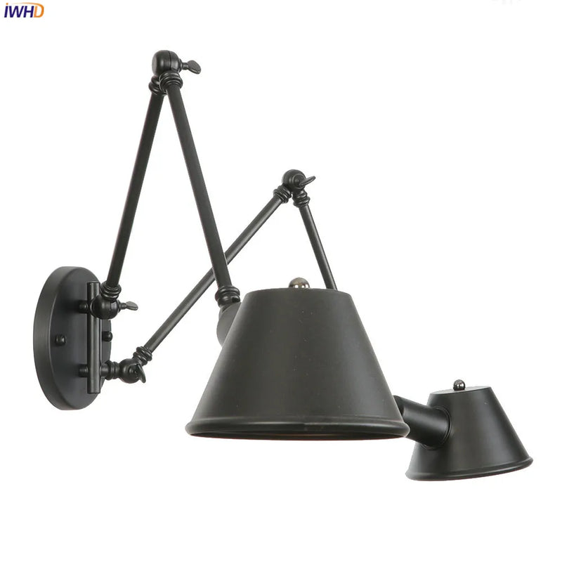 Afralia™ Vintage Swing Arm Wall Lamp Retro Loft Lighting for Bedroom and Bathroom