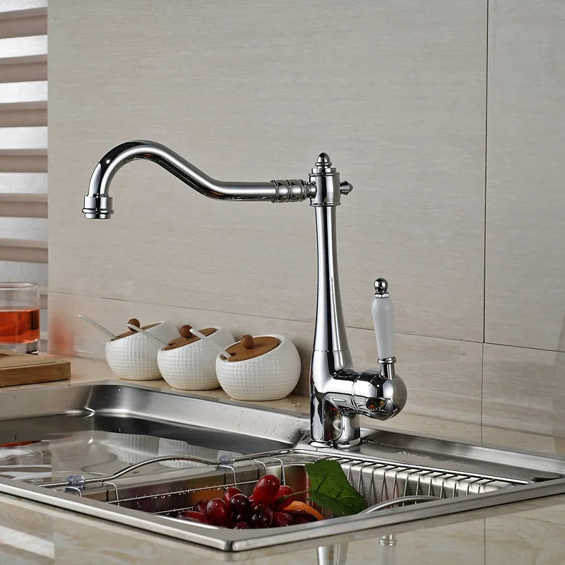 Afralia™ Swivel Spout Kitchen Sink Faucet with Single Handle for Hot and Cold Water