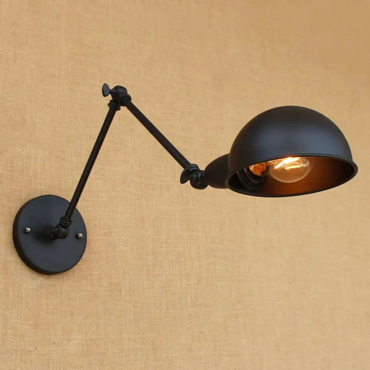 Afralia™ Black Edison Retro Vintage Wall Lamp Industrial Style LED Sconce Applique