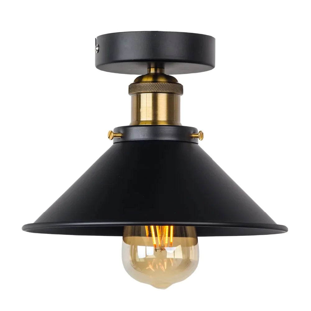 Afralia™ Rustic Flush Mount Ceiling Light, Vintage Industrial Metal Lamp Fixture