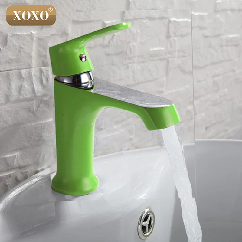 Afralia™ Multi-color Basin Faucet Cold Hot Water Taps - Green Orange White