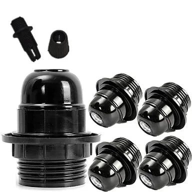 Afralia™ Black E26 E27 Socket Lamp Holder 110v-220v Bulb Fitting Light Base Plastic