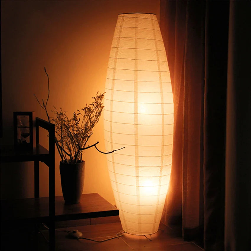 Afralia™ Nordic White LED Paper Floor Light for Living Room Bedroom Indoor Lighting