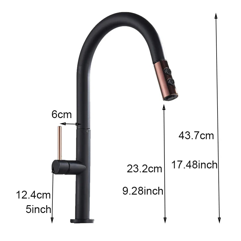 Afralia™ Pull Out Kitchen Faucet Single Handle Mixer Hot Cold Water Taps Deck Mounted