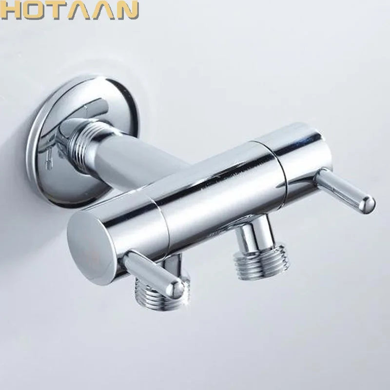 Afralia™ Brass Chrome Wall Mount Bibcock Faucet - Cold Water Tap for Washing Machine, Toilet, Garden