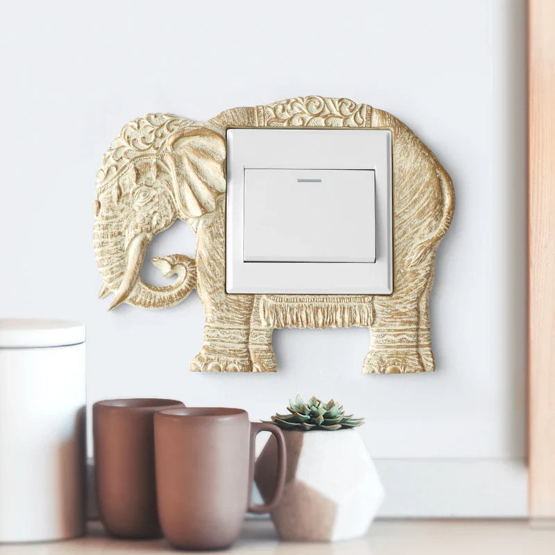 Afralia™ Square Flower Pattern Light Switch Cover Sticker for Home Wall Decor