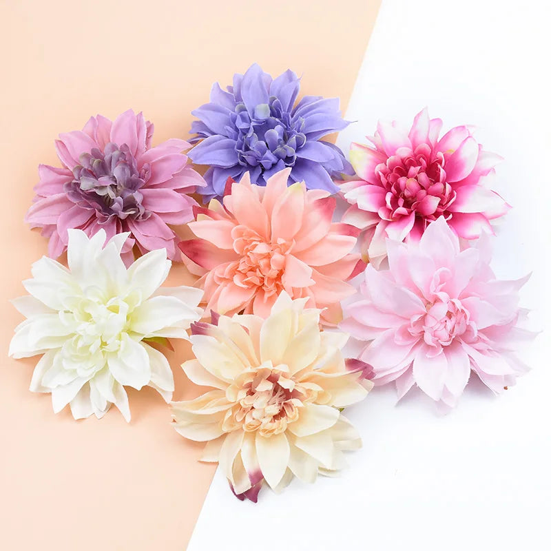 Afralia™ 10pcs Silk Gerbera Decorative Flowers for Home Wedding DIY - Fake Stamen Brooch