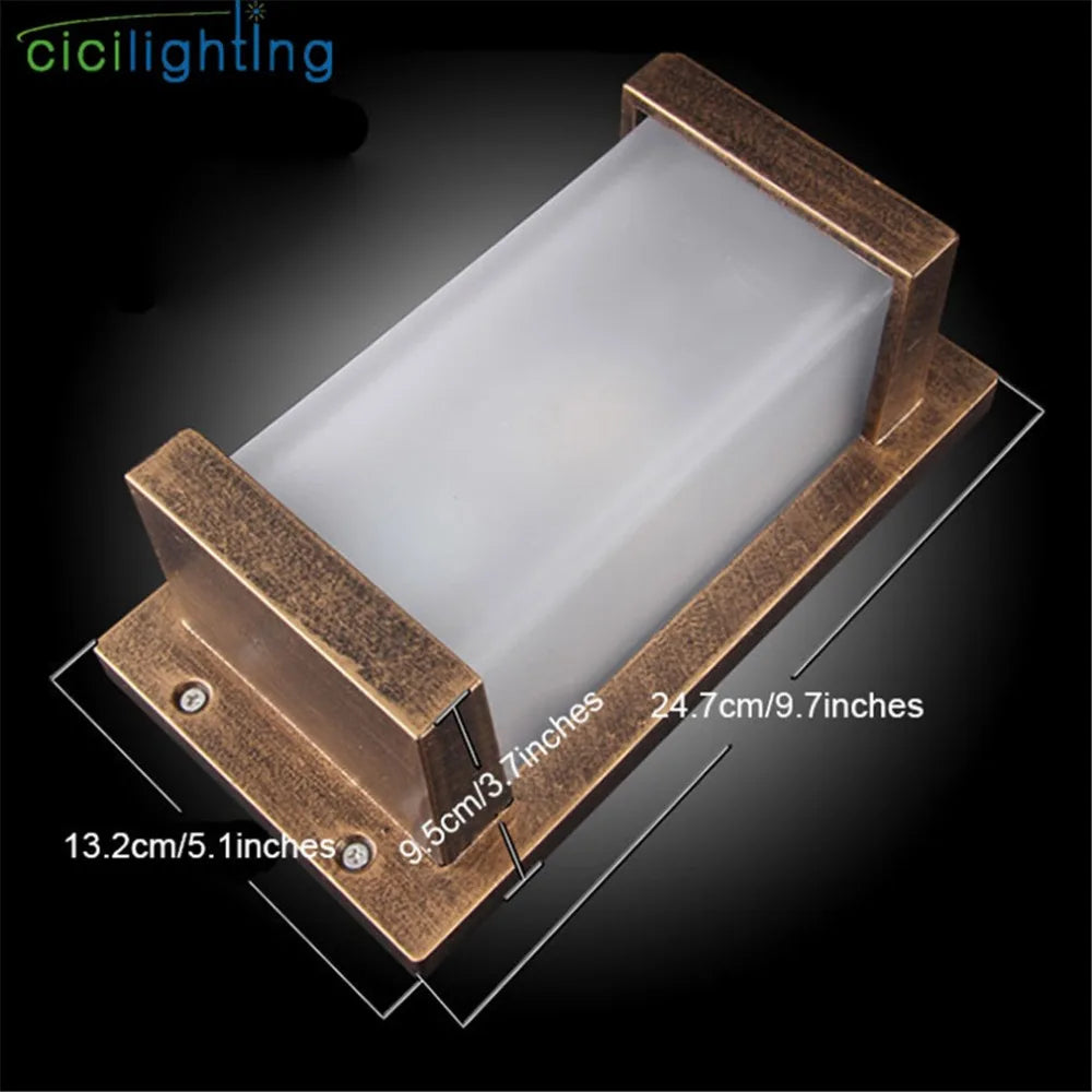 Afralia™ Vintage White Glass Outdoor Wall Light