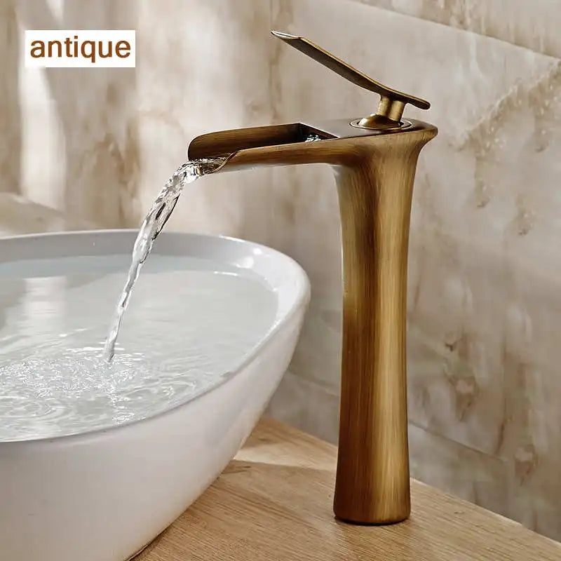 Afralia™ White Waterfall Basin Faucet Mixer Tap - Modern Single Hole Bathroom Faucet