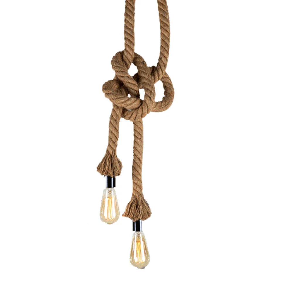 Afralia™ Hemp Rope Pendant Light E27 Industrial Loft Restaurant Coffee Personality Lamp