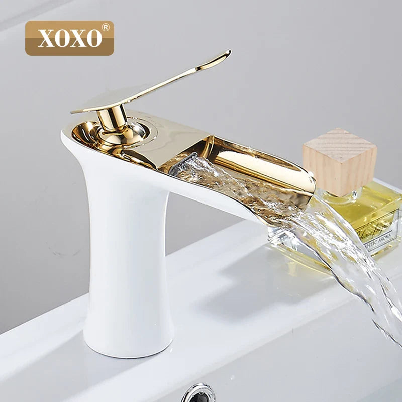 Afralia™ Copper Waterfall Vanity Faucet for Modern Basin Mixer Tap - 83008W