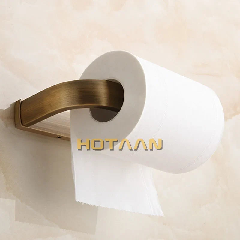 Afralia™ Brass Finish Toilet Paper Holder: Solid Brass Bathroom Accessory