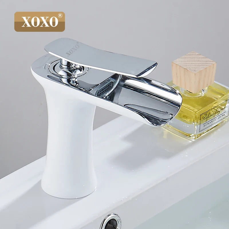 Afralia™ Copper Waterfall Vanity Faucet for Modern Basin Mixer Tap - 83008W