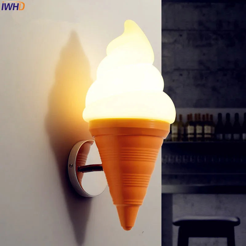 Afralia™ Ice Cream LED Wall Sconce: Modern Kids Room & Bar Lighting Fixtures