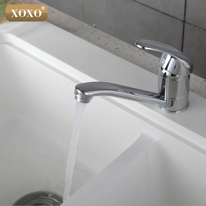 Afralia™ XOXO Chrome Bathroom Faucet for Vanity Vessel Sinks - Single Handle Basin Mixer