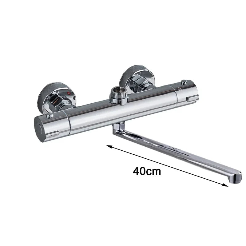 Afralia™ Thermostatic Shower Faucet Mixing Valve with Long Spout for Bathroom Bathtub