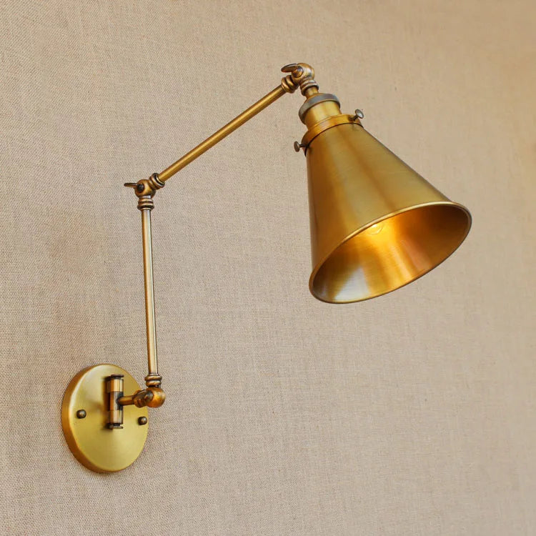 Afralia™ Adjustable Swing Arm Wall Sconce Vintage Industrial Wall Lamp